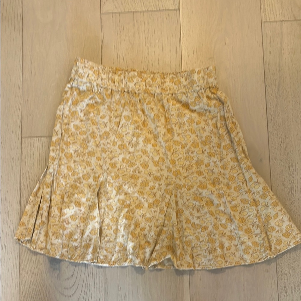 Madewell Yellow Gold Mini Skater Skirt